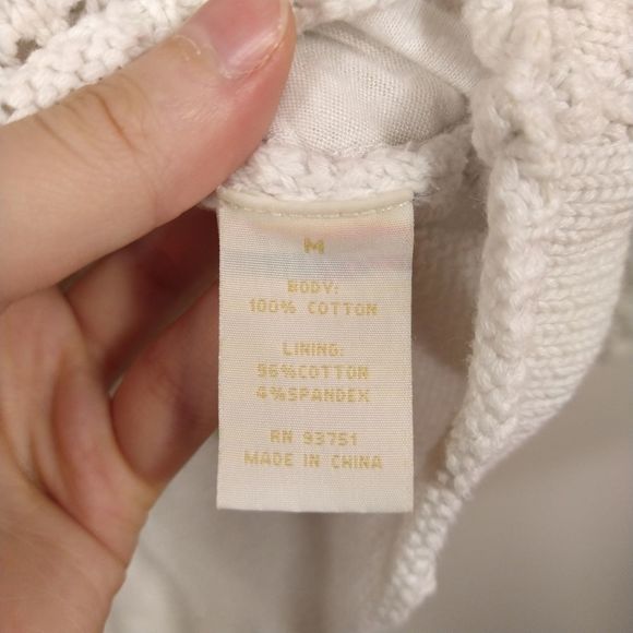 Christina White Crochet Three Quarter Length Shirt - Picture 7 of 7